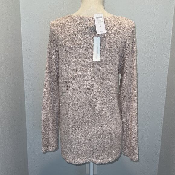 Chicos Sequin Shine Maya Pullover Sweater - Soft Orchid - Size 1 - NWT - Picture 3 of 11